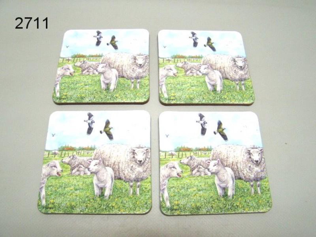 Onderzetters schapen set/4