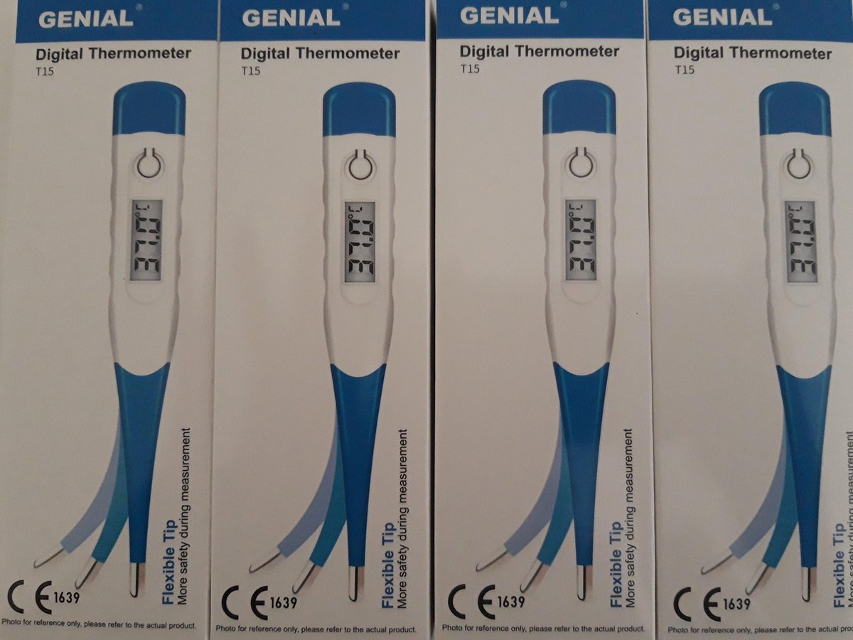 Thermometer digitaal - koortsthermometer - flexibele tip - 4 stuks