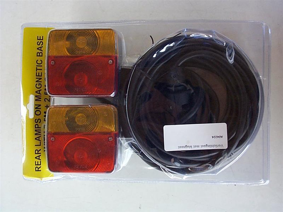 Verlichtingsset - Magneet - 7 meter kabel - Aanhangwagen verlichting - Aanhanger
