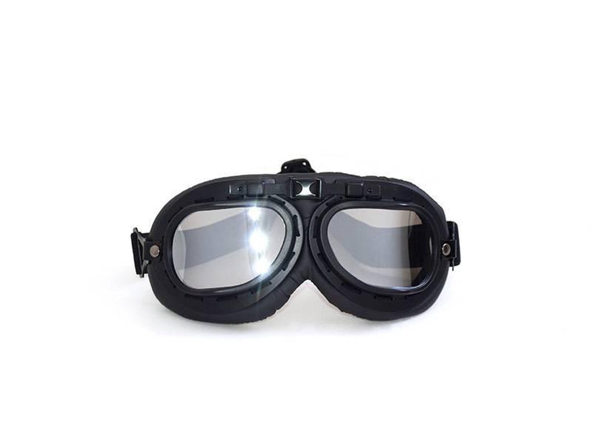 CRG zwarte motorbril - Zilver Reflectie glas