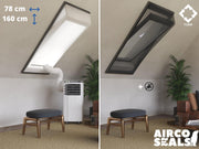 Raamafdichtingskit Mobiele Airco - Met Hor – 78 x 160 cm Velux MK10 | Fakro/Optilight 13 - Dakraam - Airco Slang Afsluiten – Velux Tuimelvenster Oplossing - Dakraam Afdichting