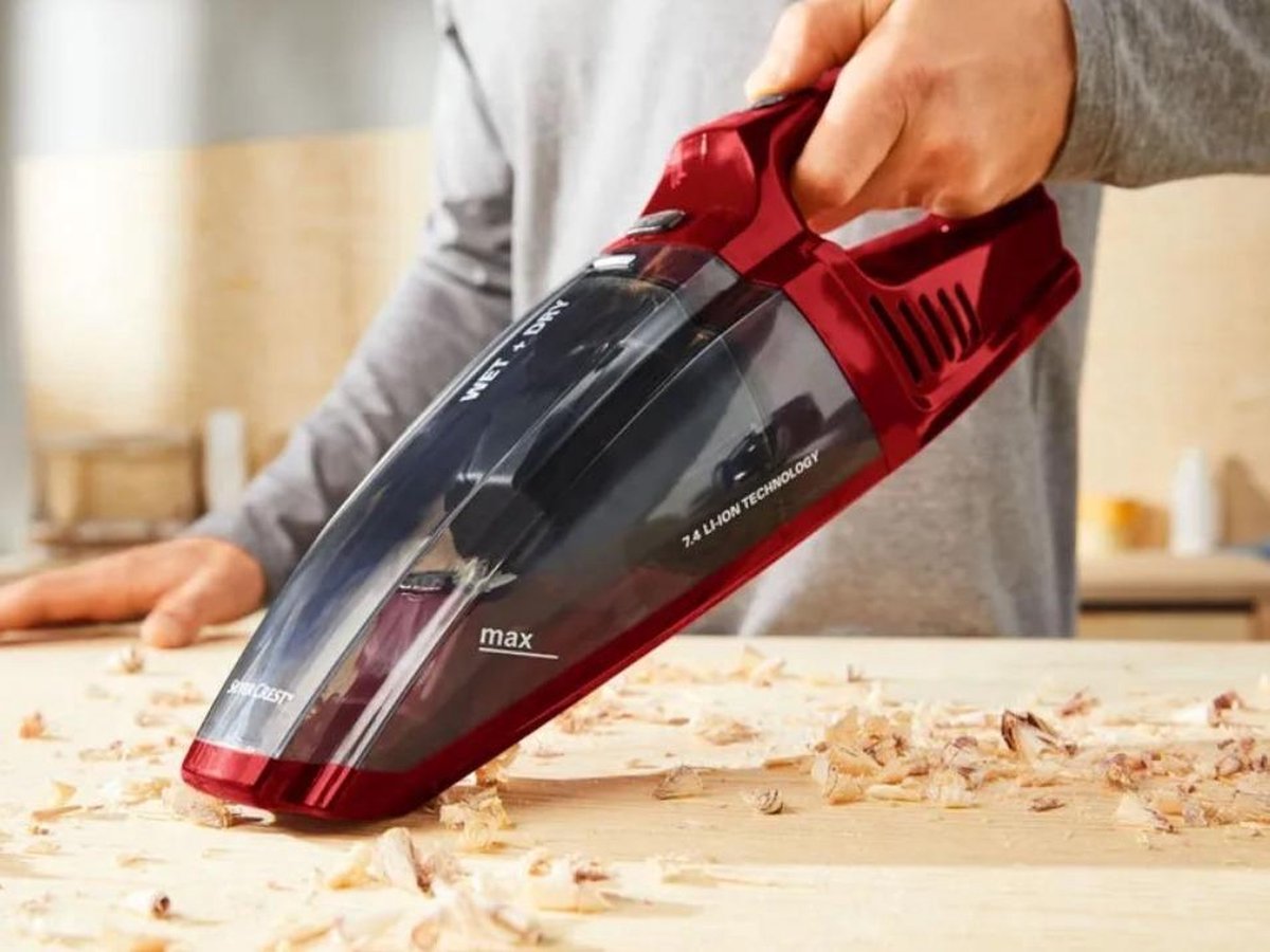 SILVERCREST® Handstofzuiger nat/droog (Rood) -   Inclusief oplader en stoffilter