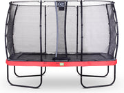Trampoline EXIT Elegant Premium - 244x427cm - met net Deluxe - rood