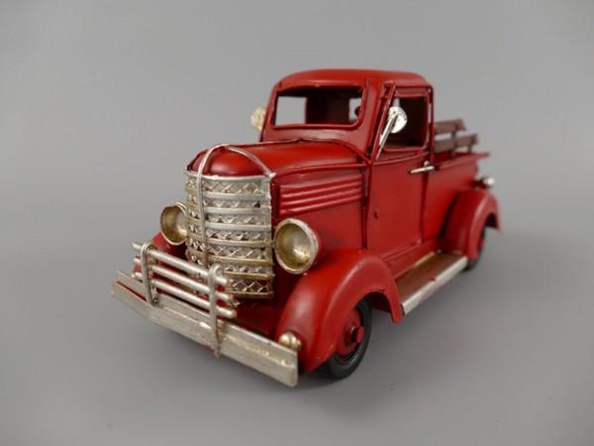 auto - antieke pickup truck - ijzer - 8 cm hoog