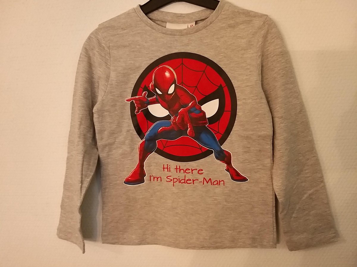 Longsleeve - Spider-Man - grijs - maat 116