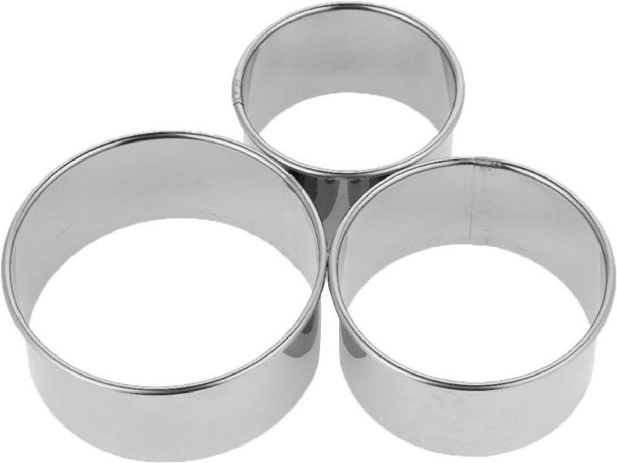 UItsteekringen set van 3 cirkels - Uitsteekvorm voor deeg