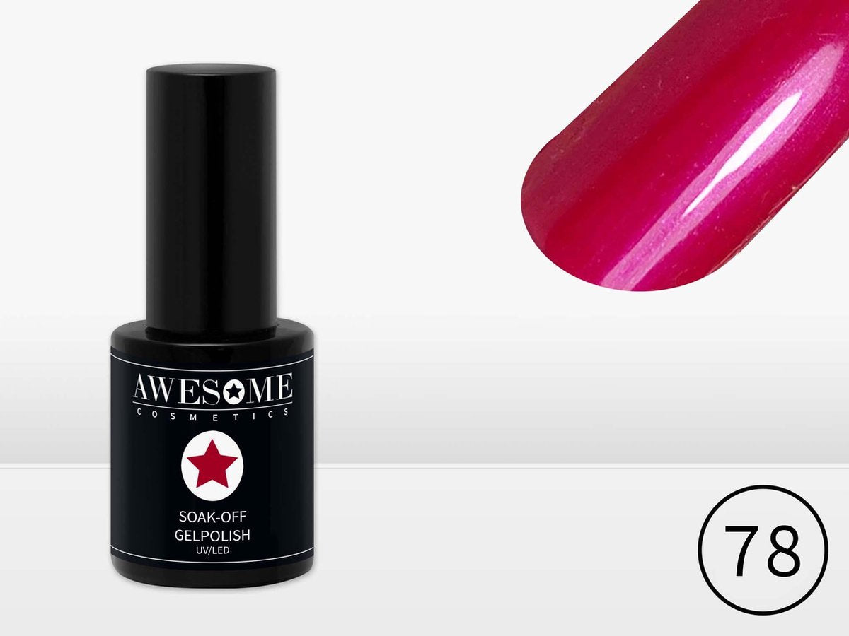 Awesome Gellak #78 Zuurstok roze (Metalic Glans) Gelpolish - Gellak - Gel nagellak - UV & LED