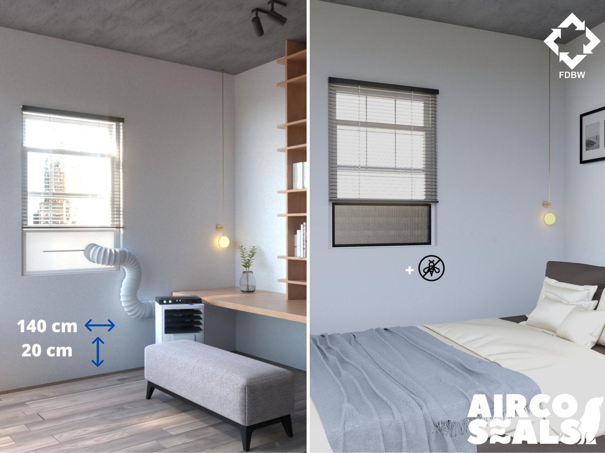 Airco Raamafdichting Mobiele Airco Voor Schuifraam – Met Hor - Voor Schuiframen Van 140 x 20 CM - energiebesparend