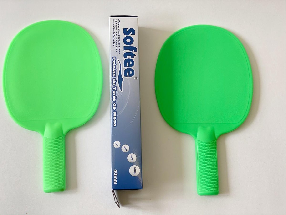 Tafeltennisset| Softee | 2 Tafeltennisbat Onbreekbaar | 6 Softee ballen | PingPong bat