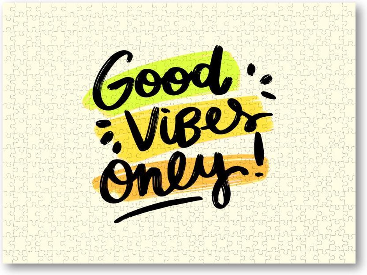 Good Vibes Only Quote - 500 Stukjes puzzel voor volwassenen - Minimalist - Tekstposters - Inspiratie