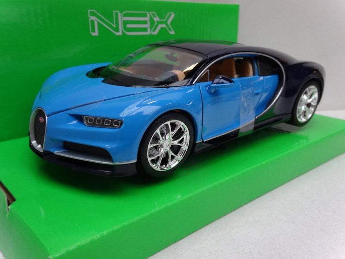 Bugatti Chiron Blauw / Donkerblauw 1-24 Welly