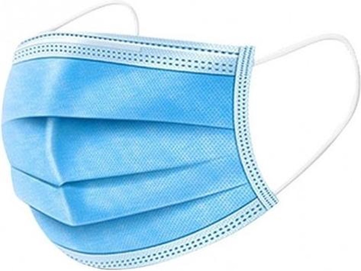 120x beschermende mondkapjes - blauw - niet medisch - beschermmaskers / stofmaskers