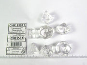 Chessex Translucent Clear w/white polydice set
