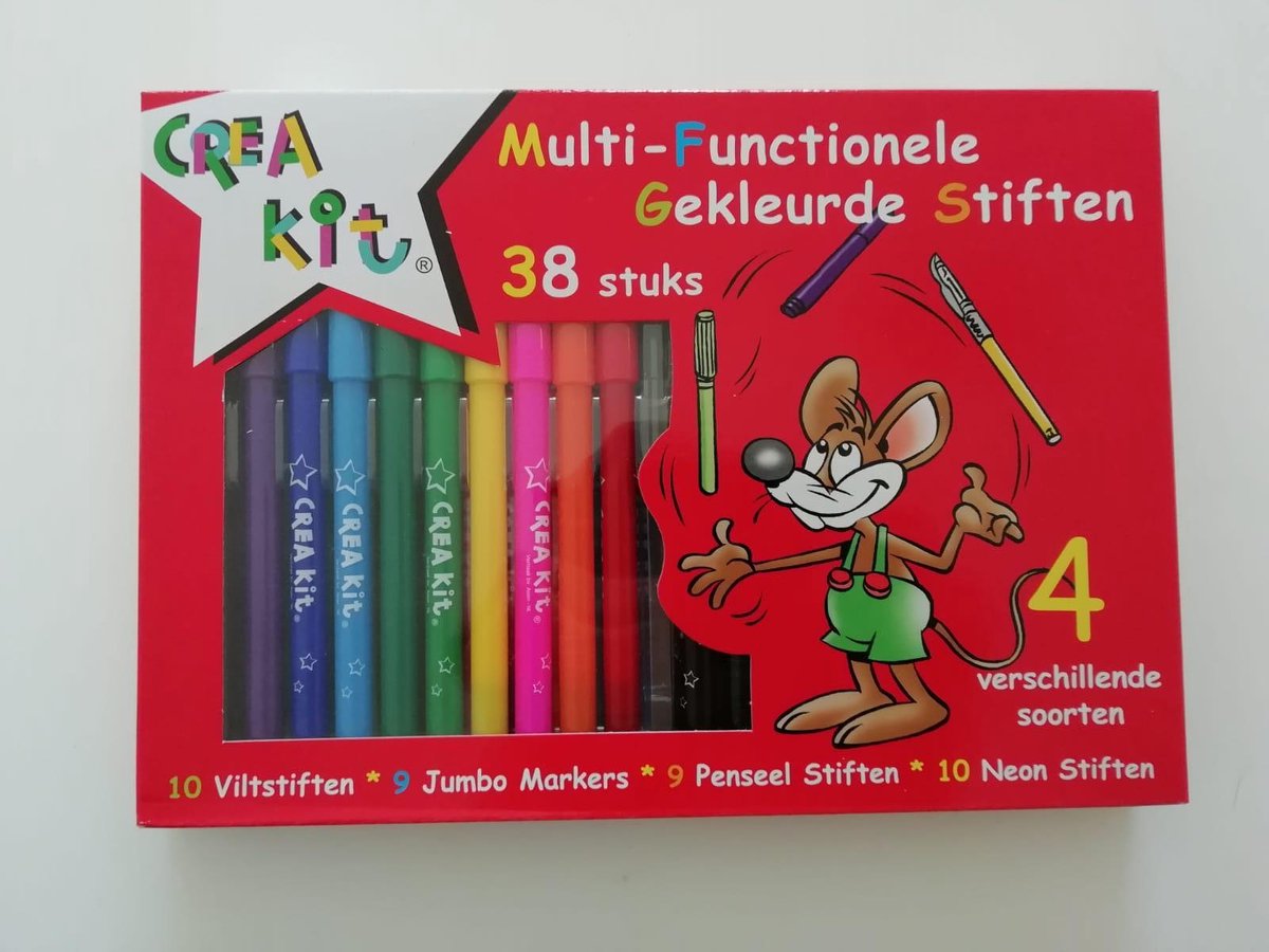 Crea-kit Viltstiften Gekleurd Junior 38 Stuks