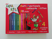 Crea-kit Viltstiften Gekleurd Junior 38 Stuks