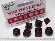 Mini Polydice set Zwart met rood