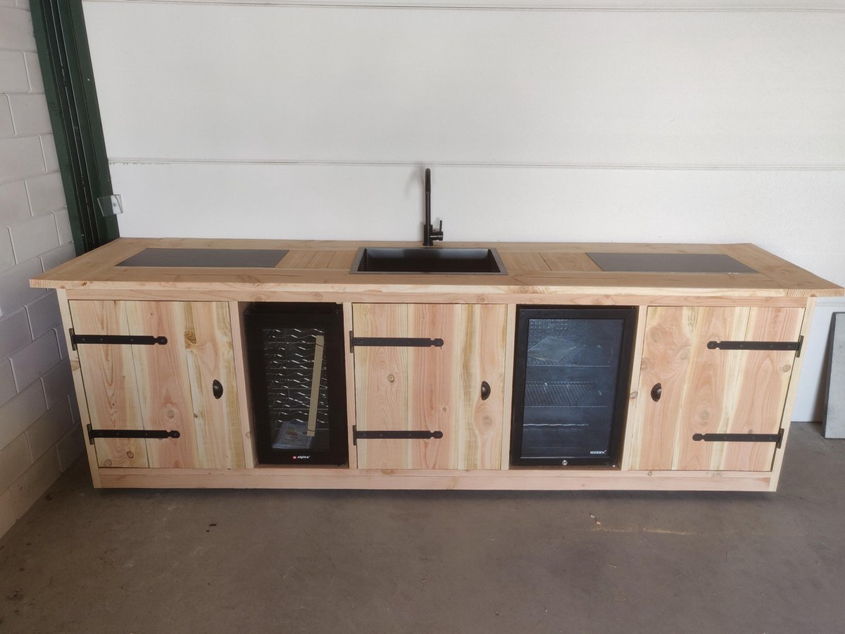 Buitenkeuken - Sydney - Koelkast 68 liter - Wijnkoeling 50 liter - Douglas hout