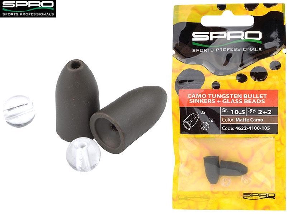 Spro Tungsten Bullet Sinker - 10 gram - matte green