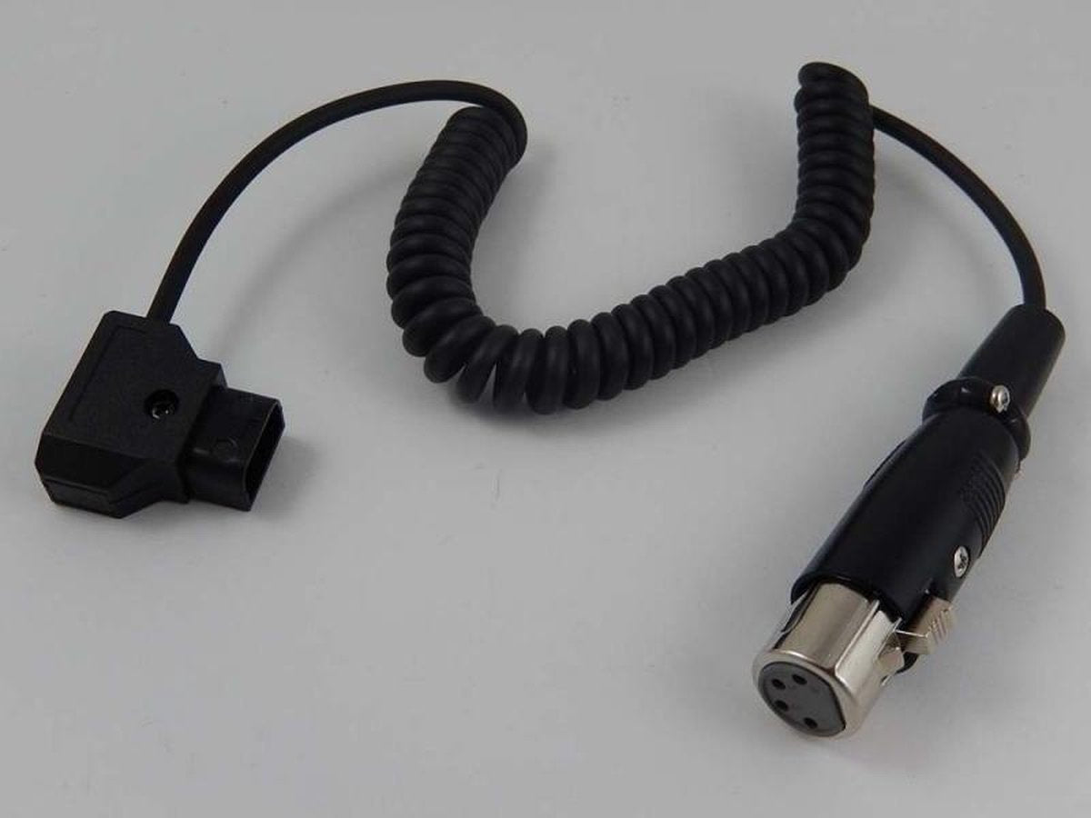 VHBW XLR 4-pins (v) - D-Tap (m) spiraalkabel - 1 meter