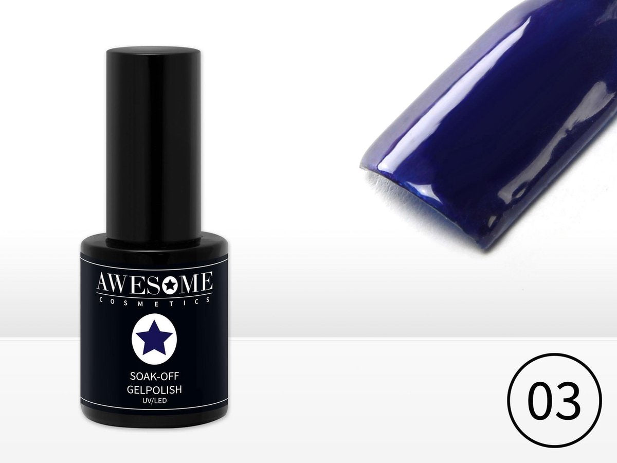 Awesome #03 Jeans Blauw Gelpolish - Gellak - Gel nagellak - UV & LED
