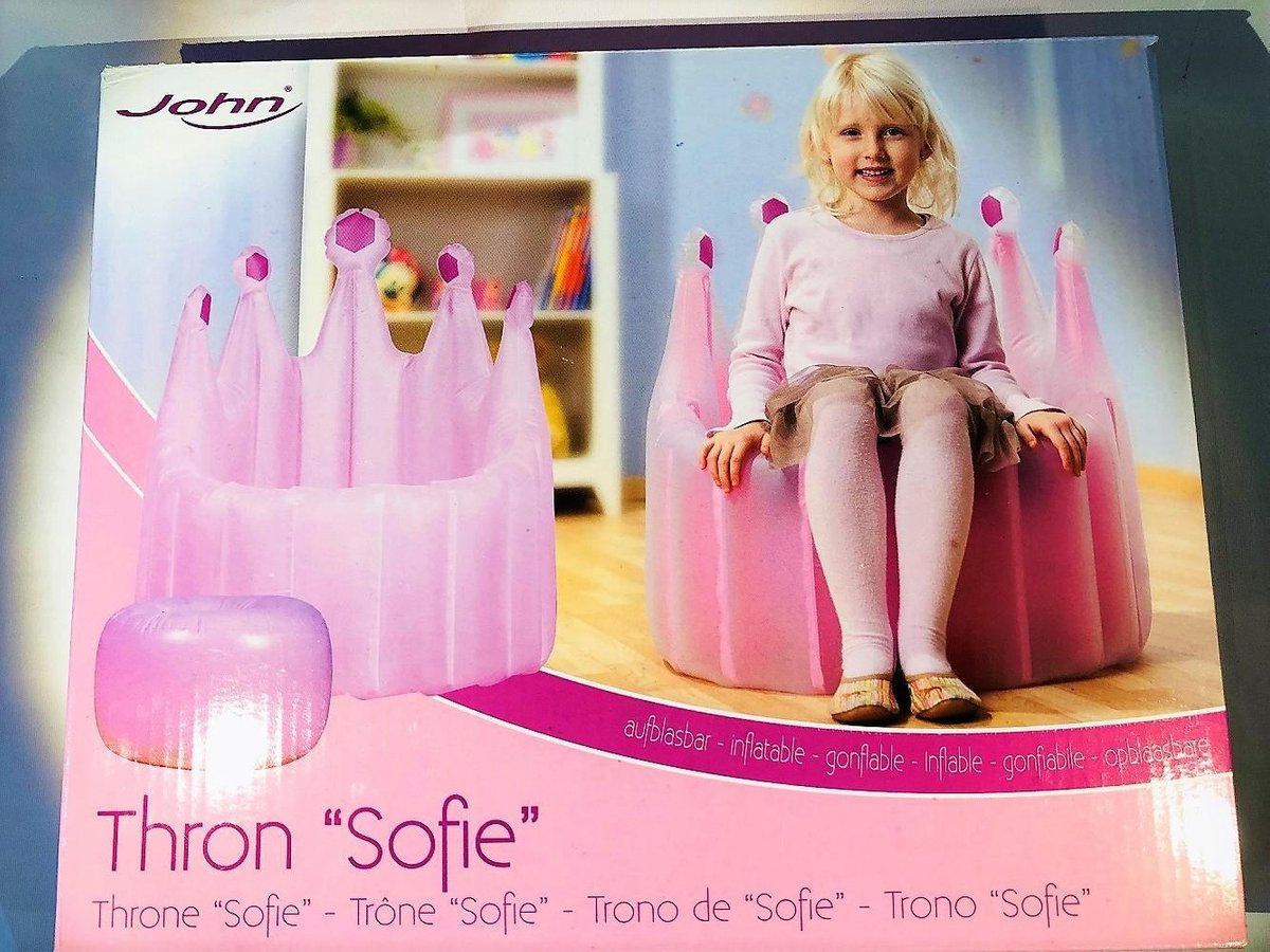 Opblaasbare  "Prinsessen" troon (roze)