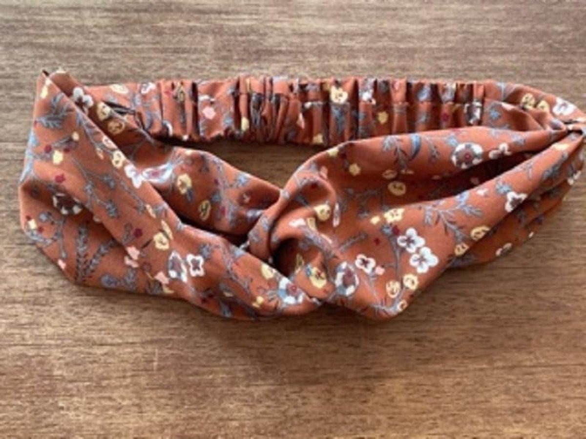Sarlini Fashion Elastische haarband Bow | Flowers Camel