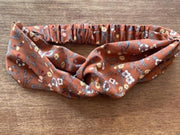 Sarlini Fashion Elastische haarband Bow | Flowers Camel
