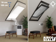 Raamafdichtingskit Mobiele Airco - Met Hor – 78 x 180 cm Velux MK12 | Fakro/Optilight 40 - Dakraam - Airco Slang Afsluiten – Velux Tuimelvenster Oplossing - Dakraam Afdichting