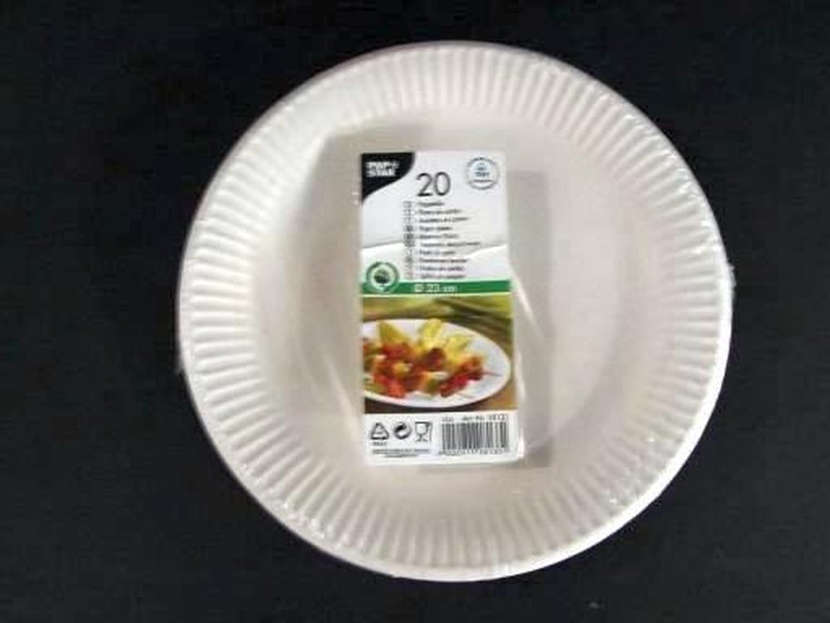 Papstar Lunchborden - Karton - 20 Stuks - Wit