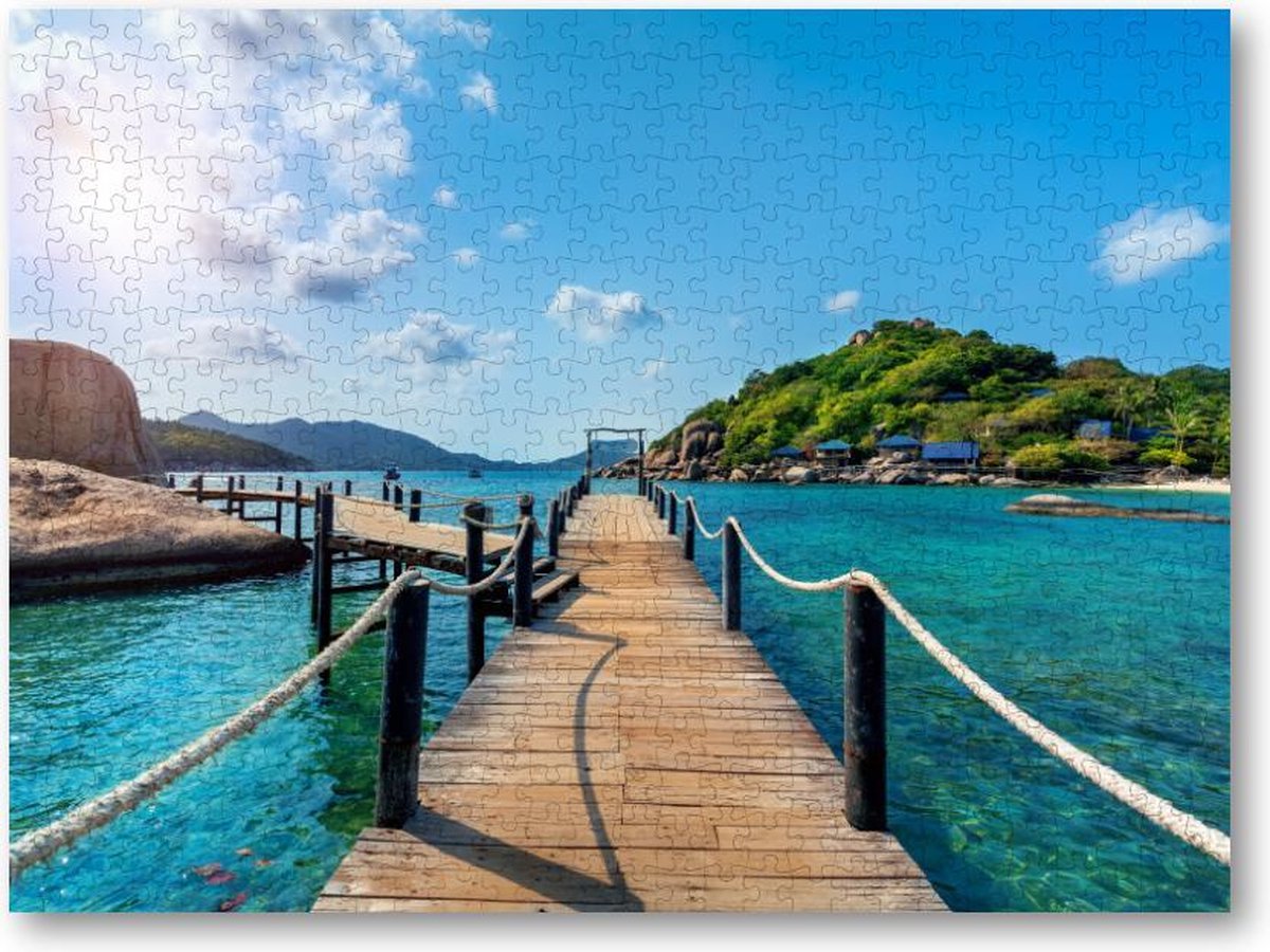 Houten Brug in Thailand - 500 Stukjes puzzel voor volwassenen - Landschap - Natuur