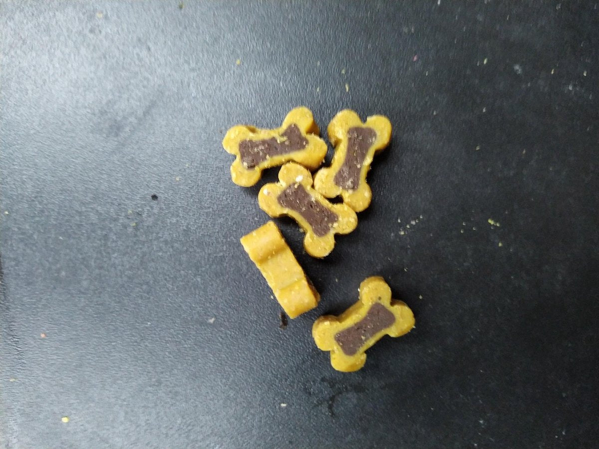 Hesp en kaas mini botjes training snoep 10x140gr in potjes Minibones - Zachte snoepjes - Hondensnoepjes - Traktatie voor puppy van de snackmeester