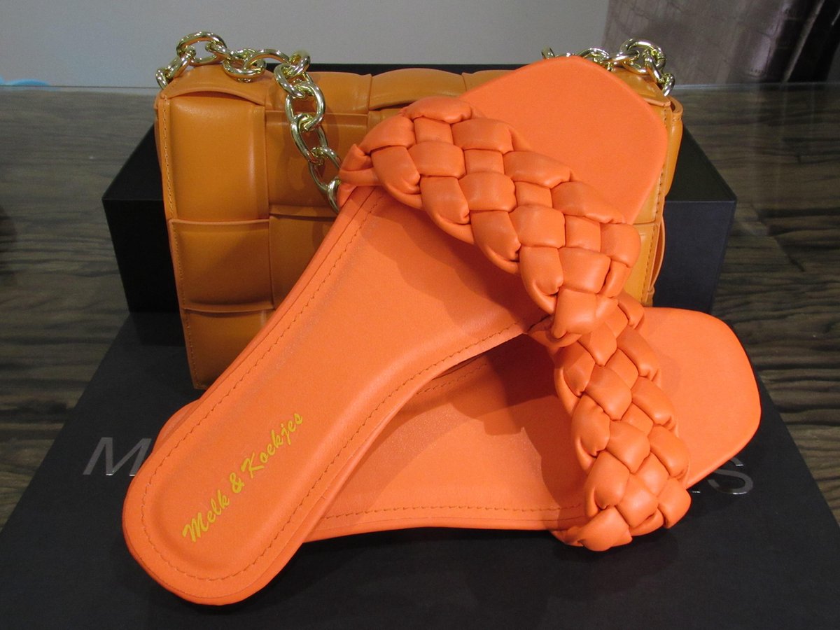 Platte slippers Oranje Maat 41
