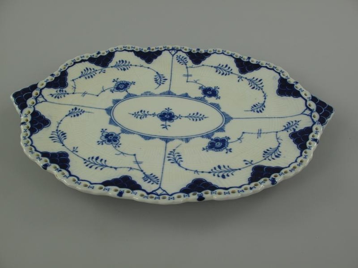 Serveerschaal - Delftsblauw keramiek - Met onderzetter - 14 cm hoog
