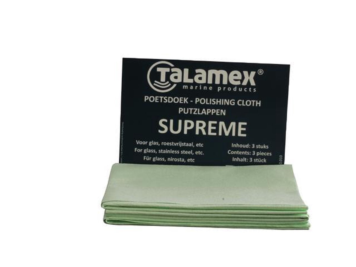 poetsdoek "Supreme" / Uitwasbaar microvezel-doekje / Supersterke "alles-in-een" doek / inhoud 3 stuks / van Talamex