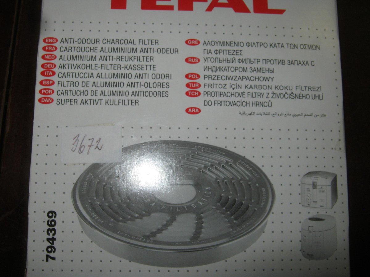 Tefal aluminium friteuse  anti-reukfilter quadra-stylea typen 3672