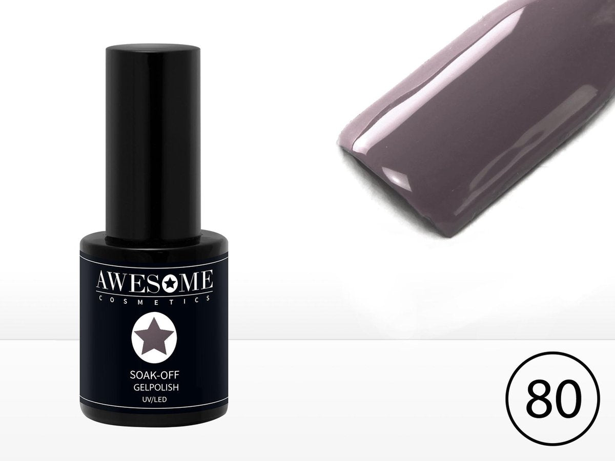 Awesome #80 Licht Taupe/Grijs-Paars Gelpolish - Gellak - Gel nagellak - UV & LED