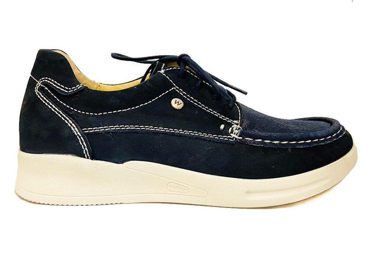 Blauwe Wolky Veterschoenen One Stretch Nubuck