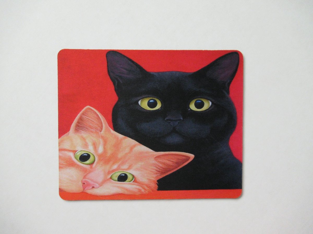 Kattenhebbedingen - Muismat - Kat - Voor de kattenliefhebber - Rood 2 Katten