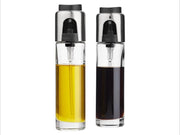 ERNESTO® Keukenhulpjes Olie- en azijnpompje met sproeikop - 2 stuks 90ml - Glasfles met afneembare sproeikop