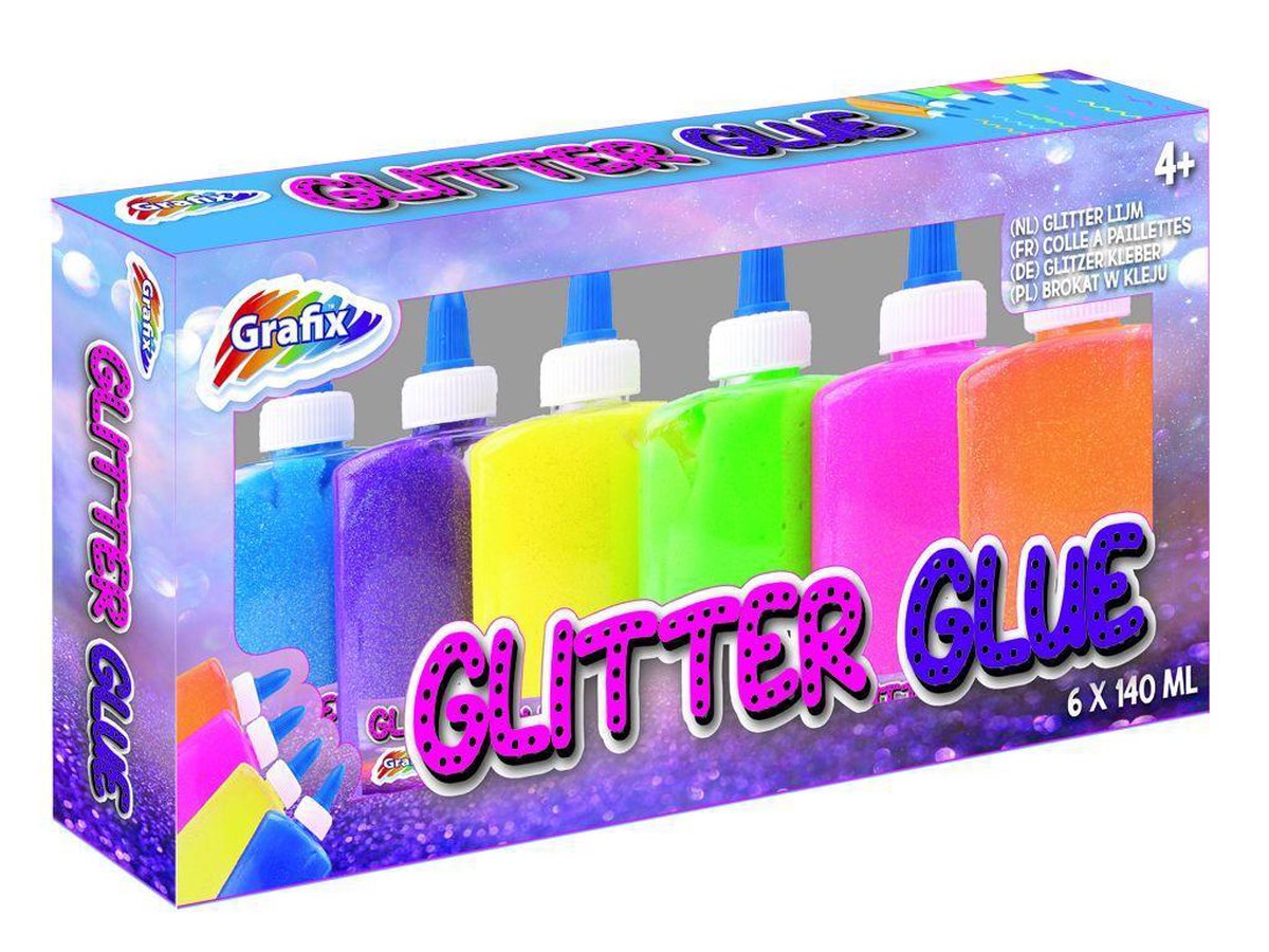 Grafix glitterlijm - 6x140ml