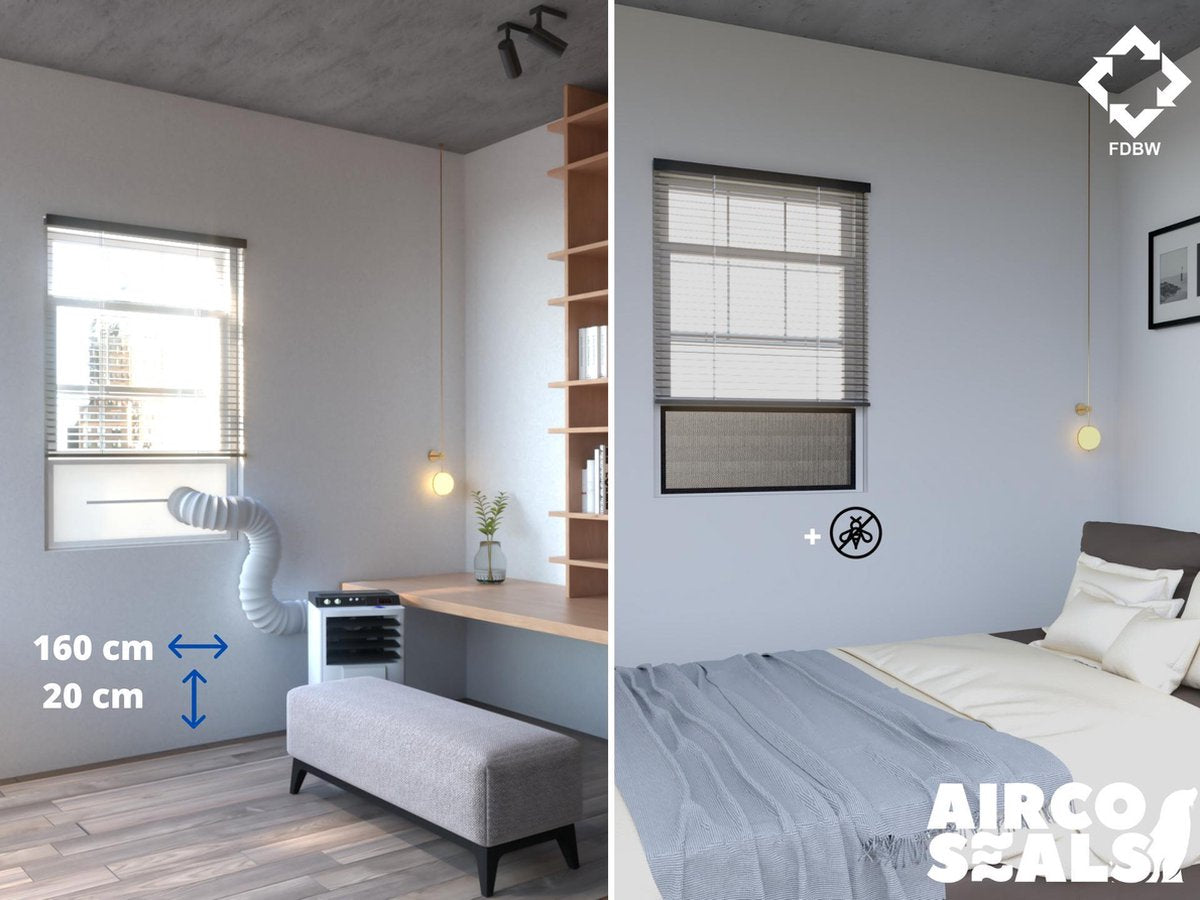 Airco Raamafdichting Mobiele Airco Voor Schuifraam – Met Hor - Voor Schuiframen Van 160 x 20 CM  - energiebesparend