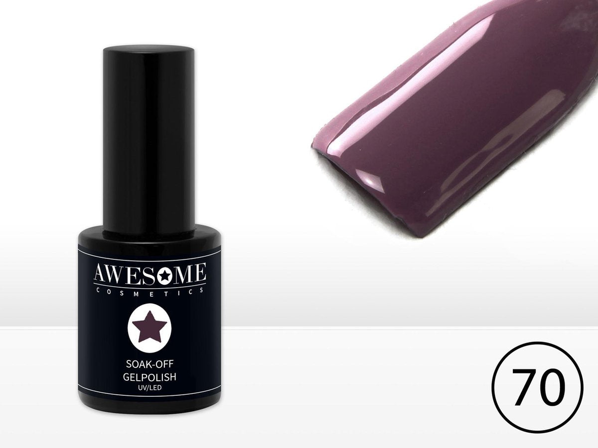 Awesome #70 Taupe Paars Grijs Gelpolish - Gellak - Gel nagellak - UV & LED
