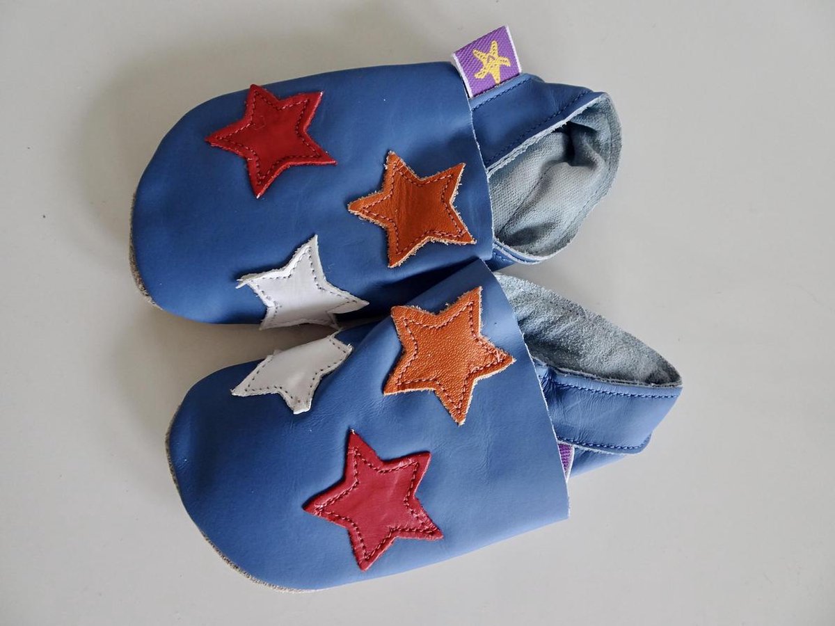 Blauwe babyslofjes van Starchild blue stars 