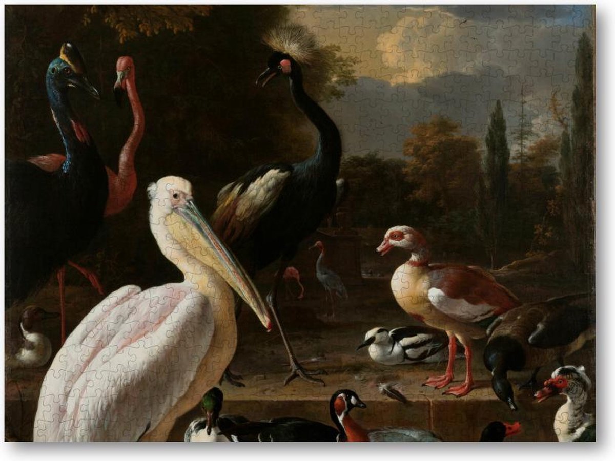 Het drijvend veertje - 500 Stukjes puzzel voor volwassenen - Melchior d'Hondecoeter - Meesterwerken