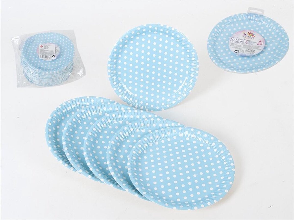 Gerimport Feestborden 18 Cm Papier Blauw 6 Stuks