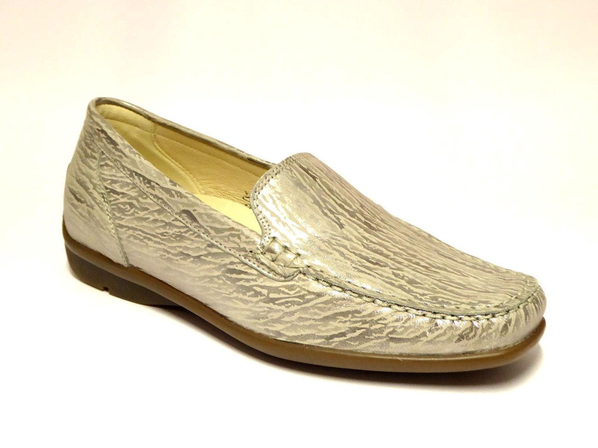 Waldläufer Dames Instapper 431000-160-070 Taupe/Zilver - Harriet Wijdte H - Maat 4
