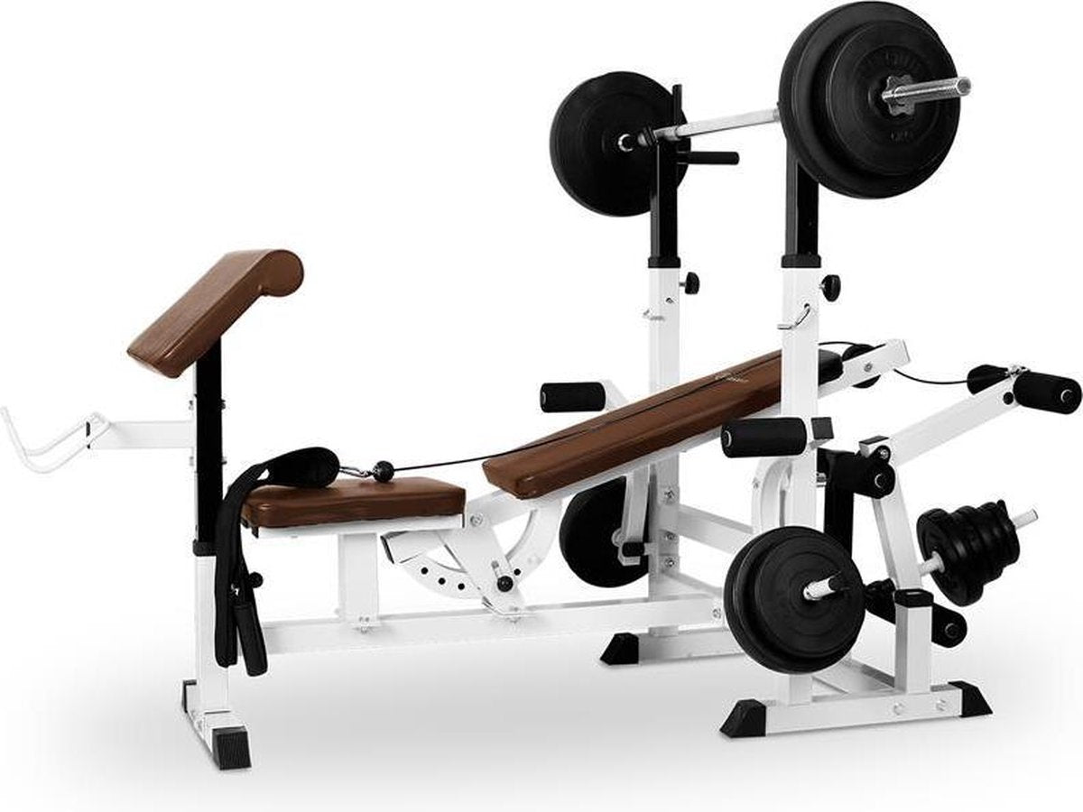 Klarfit Workout Hero 3000 krachtstation halterbank bankdrukken kabelkatrol curl
