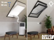 Raamafdichtingskit Mobiele Airco - Met Hor – 78 x 98 cm Velux MK04 | Fakro/Optilight 05 -  Dakraam - Airco Slang Afsluiten – Velux Tuimelvenster Oplossing - Dakraam Afdichting