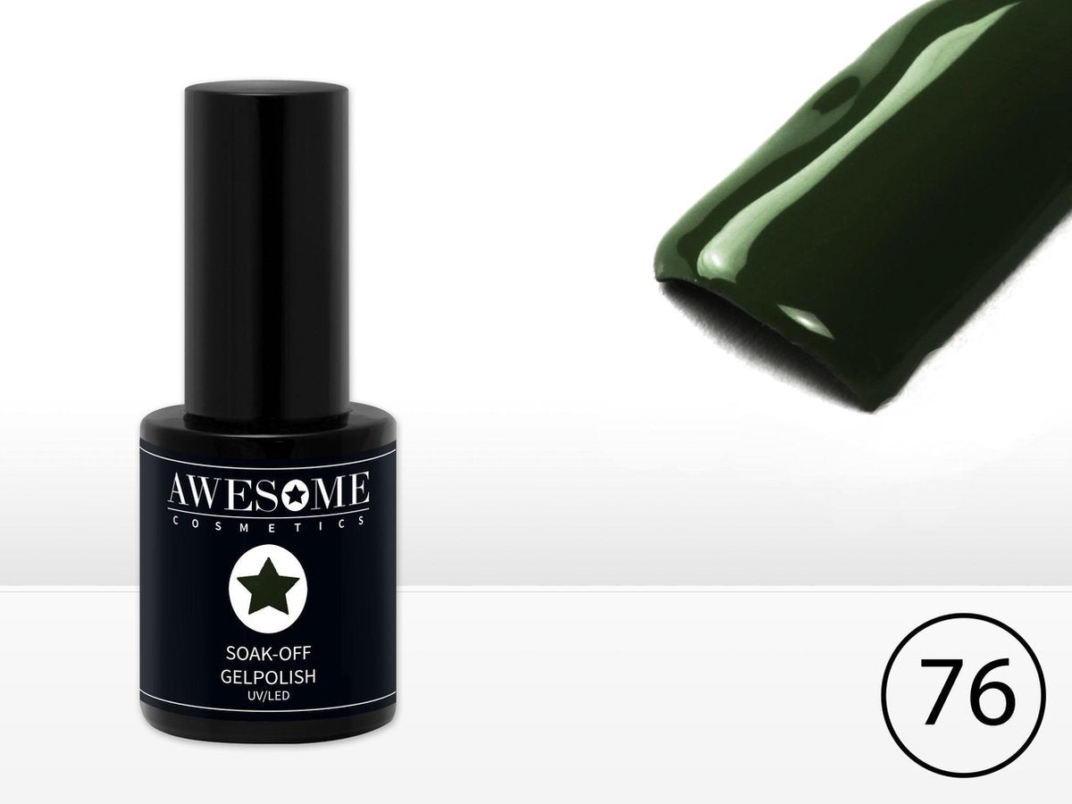 Awesome #76 Donker Groen Gelpolish - Gellak - Gel nagellak - UV & LED