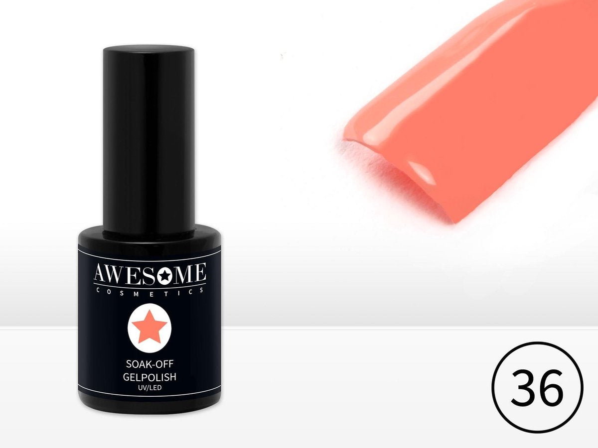 Awesome #36 Licht Koraal Gelpolish - Gellak - Gel nagellak - UV & LED